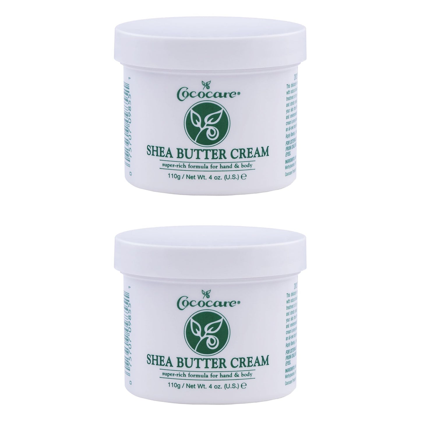 COCOCARE Shea Butter Cream, 4oz Jar - Super Rich Formula, Lightly Scented Body Moisturizer with Coconut Oil - Fast Absorbing Non-Greasy Care for Body
