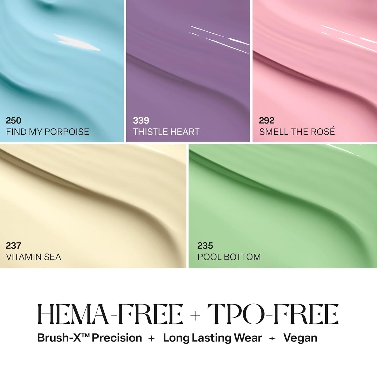 APRÉS Gel Couleur Combo Set, 5 Color Gel Nail Polish, HEMA-Free & TPO-Free, Bright Nude Pastel Colors with Brush-X Nail Art Brush (Pastel Daydream) Beauty & Personal Care APRÉS