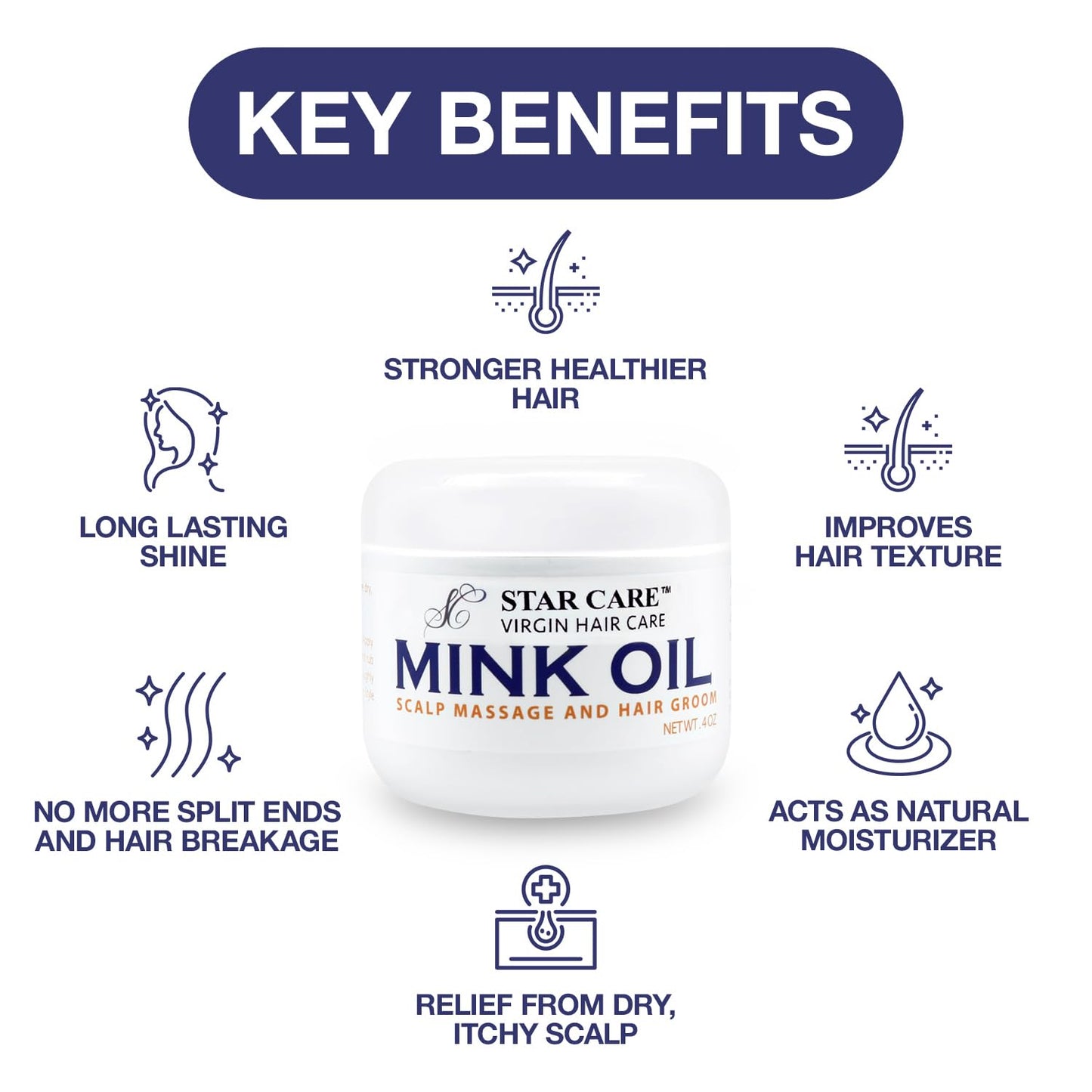 STAR CARE Virgin Hair Care Mink Oil 4oz