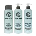 CURLOOK Wavy Hair Bundle | Shampoo, Conditioner & Leave-In Styling Cream Set | Sulfate-Free, Silicone-Free | Pack of 3-400ml (13.5 oz) Each Bottle |