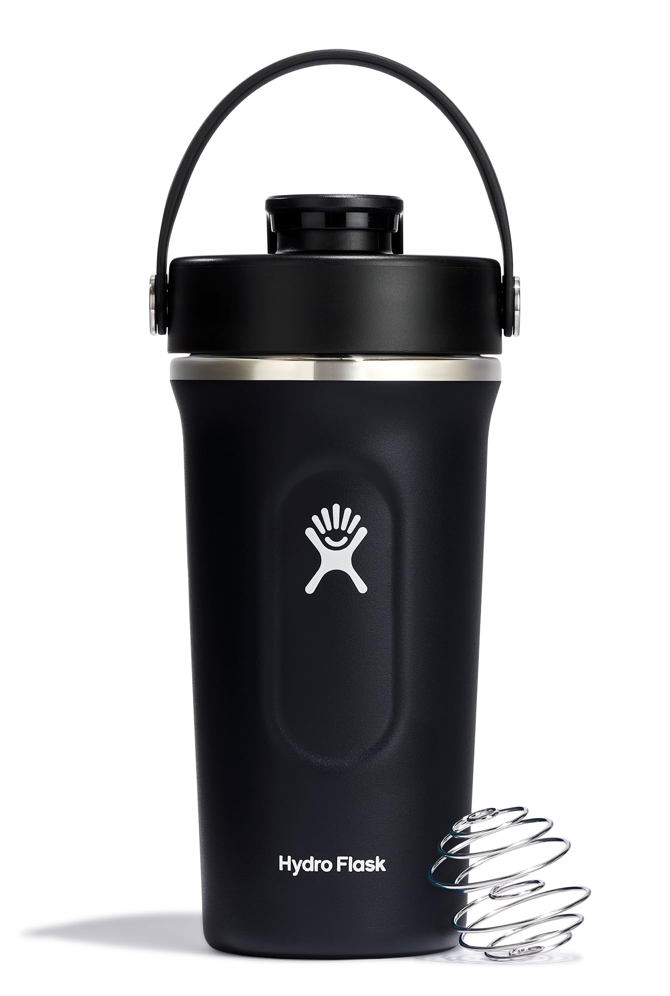 Hydro Flask Shaker Bottle - Insulated Stainless Steel Gym Bottle for Pre Workout & Protein 24 Oz Black