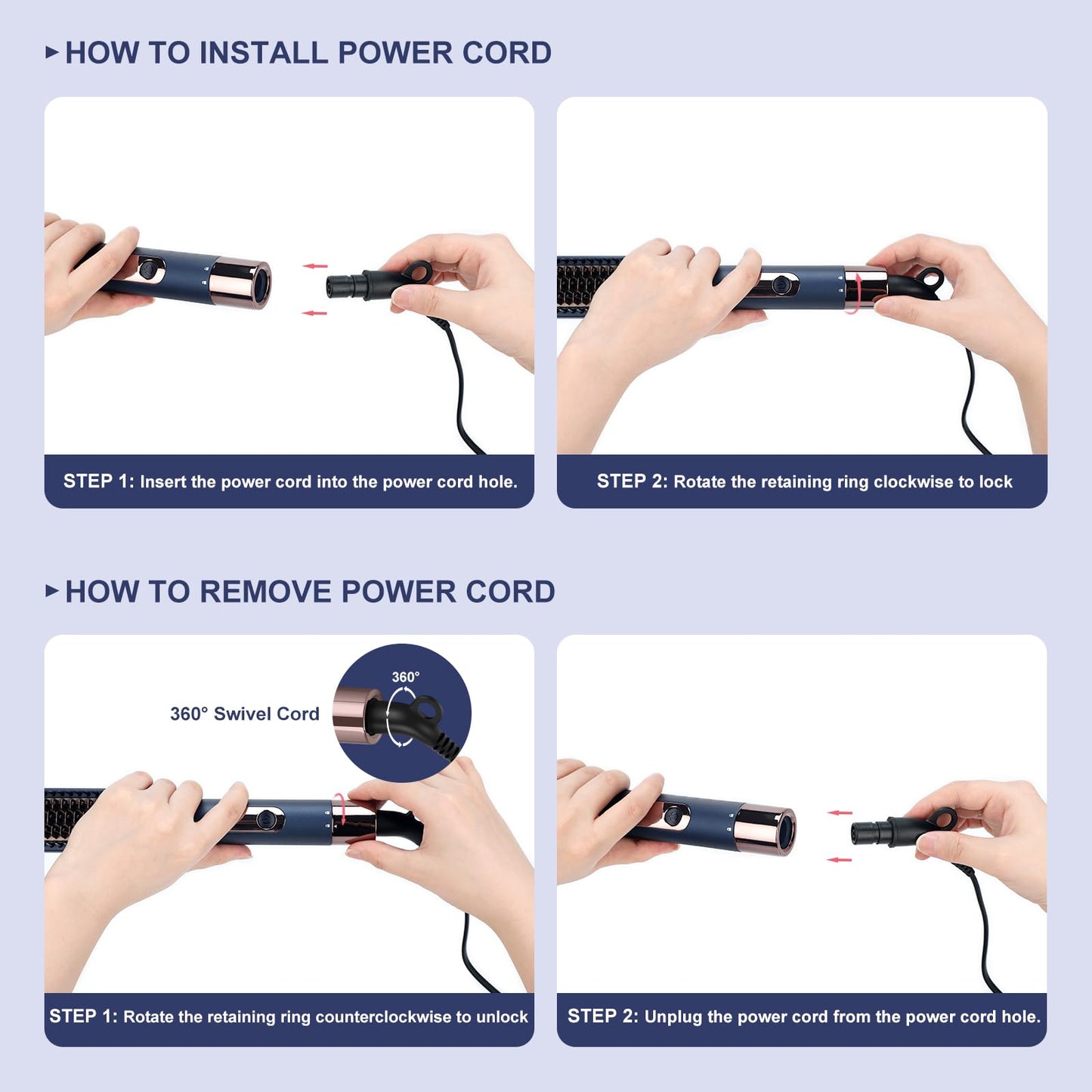 Hair Straightener and Curler, PARWIN PRO BEAUTY 1'' Flat Iron, 1.25'' Curling Iron Hair Straightener Brush with Detachable Power Cord, LED Temp
