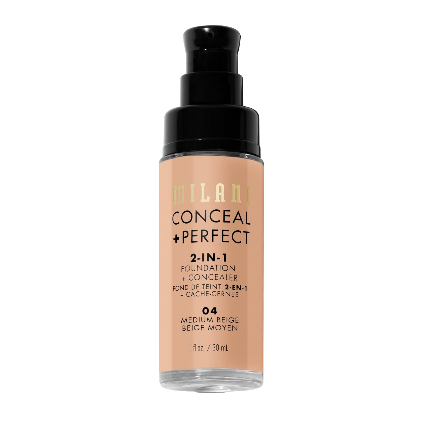 Milani Conceal + Perfect 2-in-1 Foundation + Concealer for a Flawless Complexion, Under Eye Corrector, Cover Redness and Imperfections, Waterproof