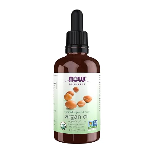 NOW Foods Solutions, Organic Argan Oil, Certified Organic and 100% Pure, "Gold of Morocco" Multi-Purpose Oil, 2-Ounce