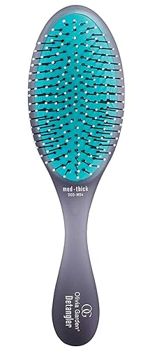 Olivia Garden OG Detangler Brush - Removable Cushion, Gentle Scalp Massage & Detangling for Wet or Dry, Medium to Thick Hair - Black