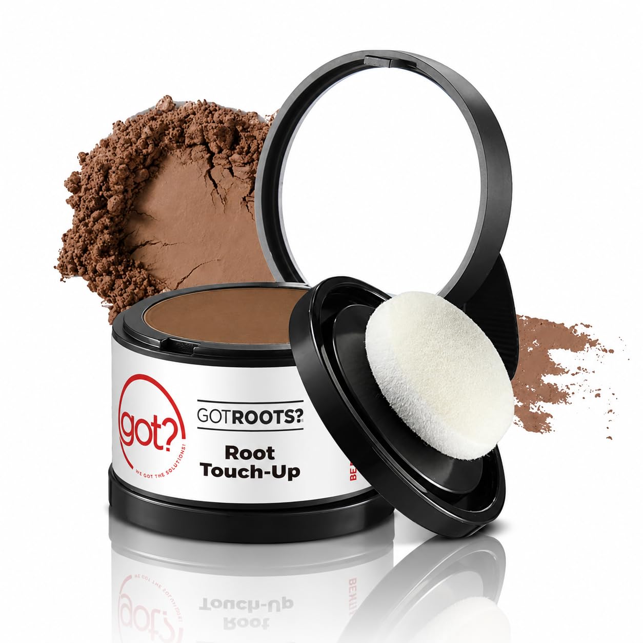 Got? Roots - Pigment Infused Root Touch Up Kit for Light Brown Hair - Temporary Thinning & Gray Cover Up, Brow Filler & Hairline Powder - 0.14 OZ Tub