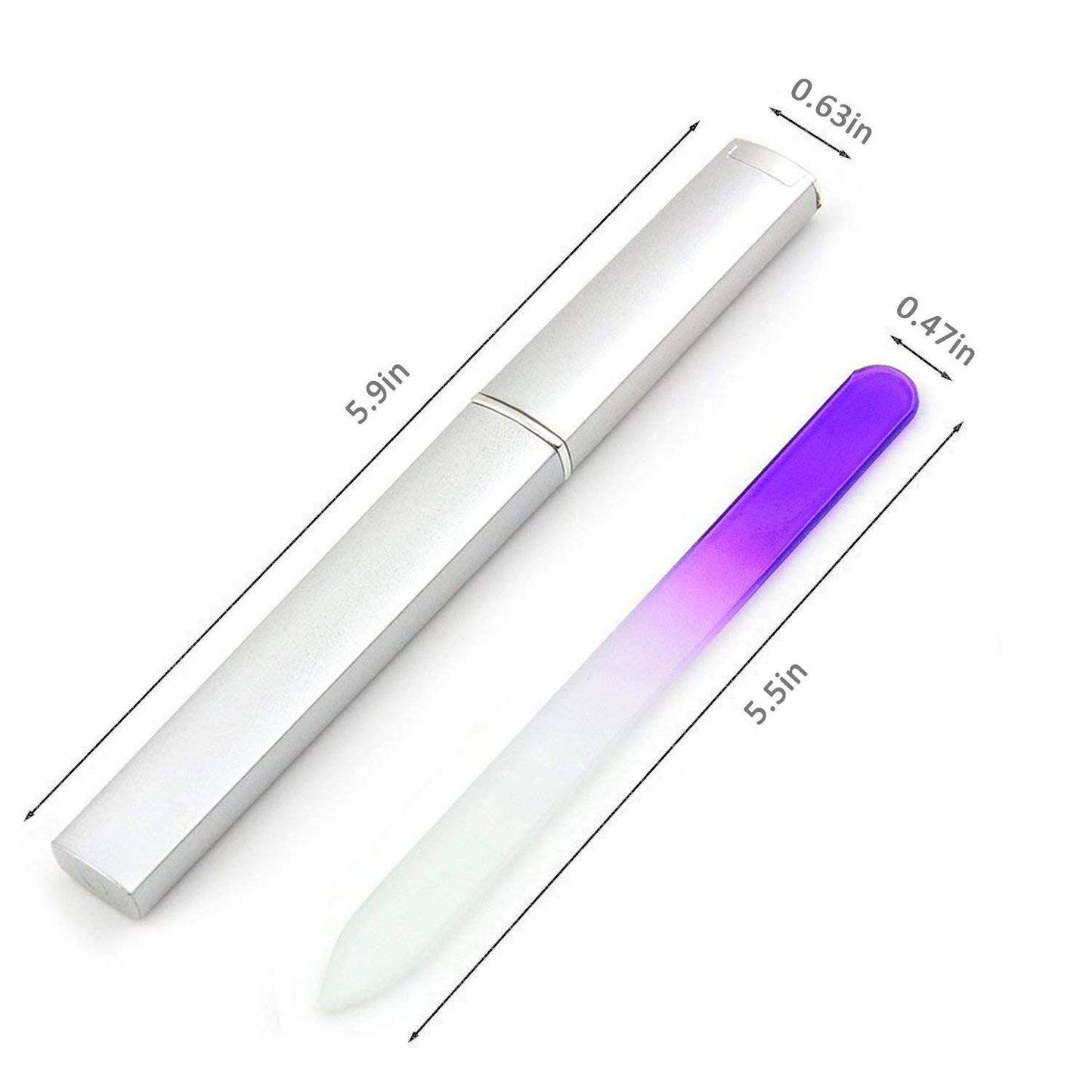 Beauty Glass Nail File 6 PCS Professional Double Sided Fingernail File with protective Case for a Smooth Finish, Manicure & Pedicure for Nature Nails