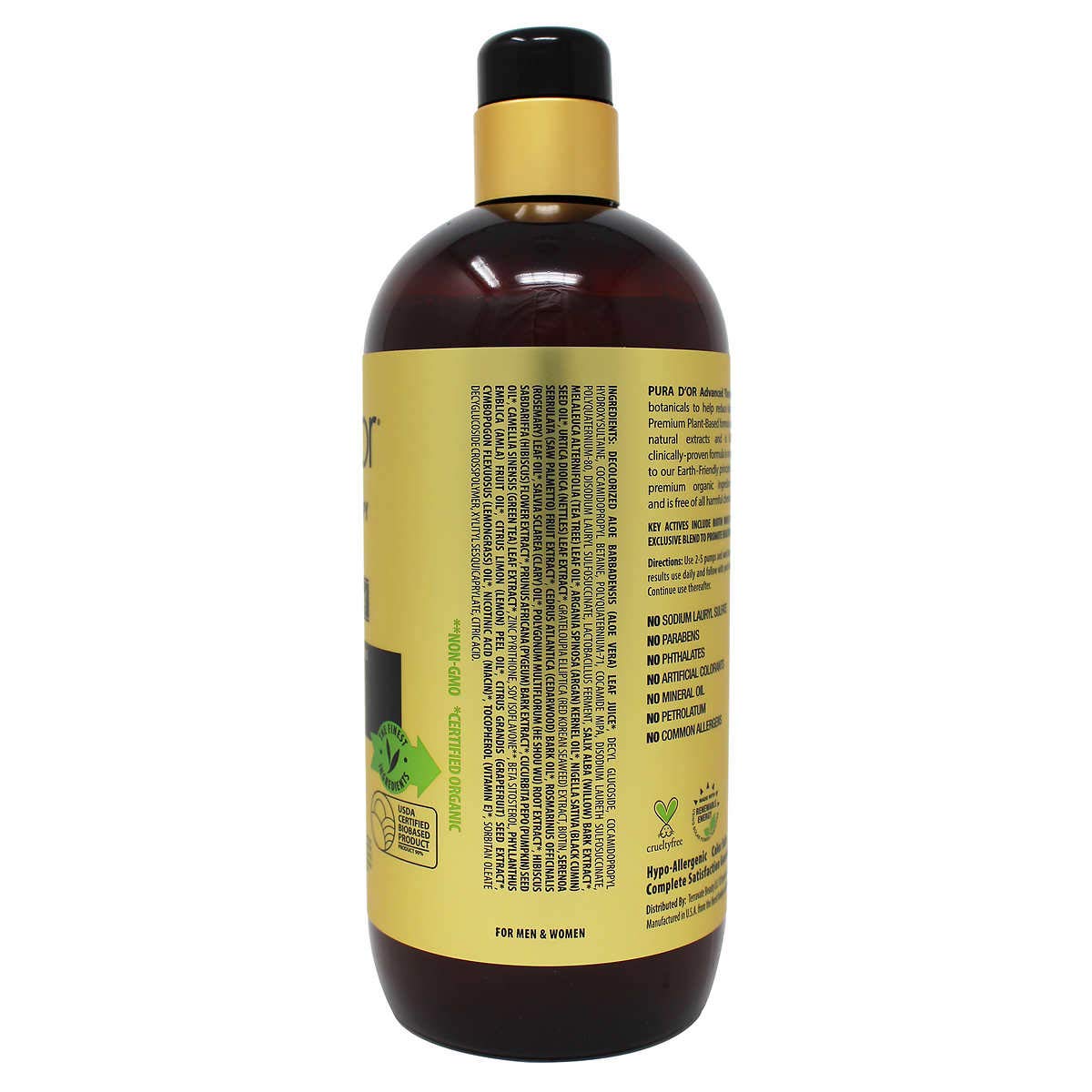 PURA D'OR Advanced Therapy System Clinically Proven to Reduce Hair Thinning - Paraben Free, Argan Oil Scent - Shampoo and Conditioner Set for Fine