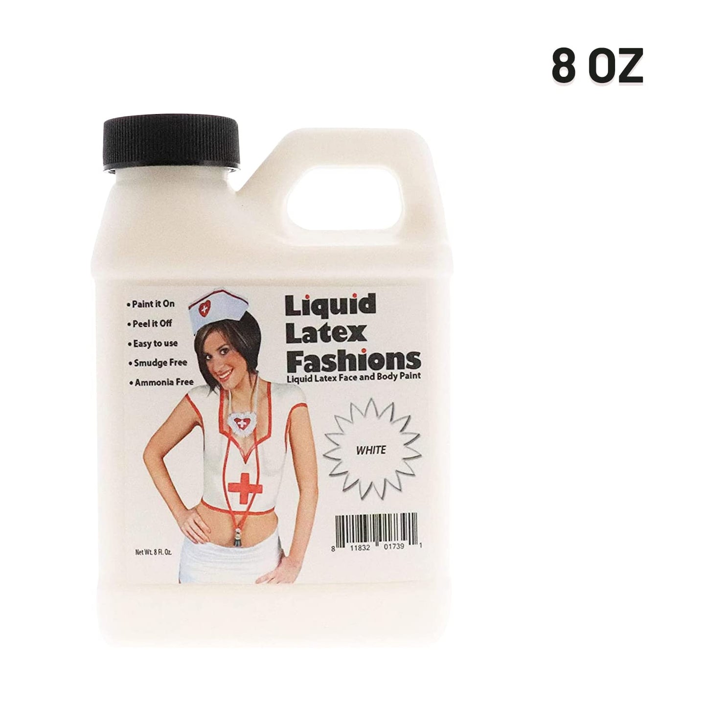 Liquid Latex Fashions - Ammonia Free Halloween Easy Peel Off Body Paint, Ideal for Art, Theater, Parties, School Plays, Cosplays and Concerts, White