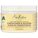 Shea Moisture Leave in Conditioner, 100% Pure Jamaican Black Castor Oil Strengthen & Restore for Healthy Hair Growth, Vitamin E, Curly Hair Products