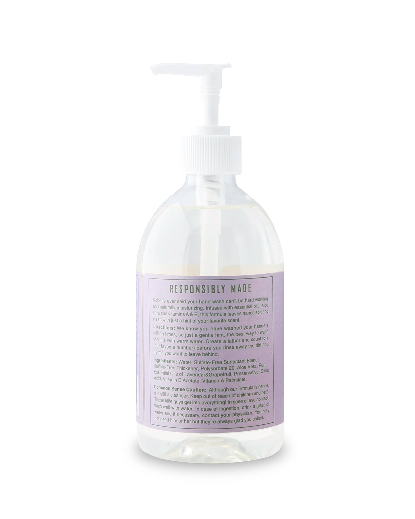 Rebel Green Liquid Hand Soap - Moisturizing Natural Bathroom & Kitchen Liquid Soap - Gentle Household Hand Wash (Lavender & Grapefruit, 16.90 Fl Oz