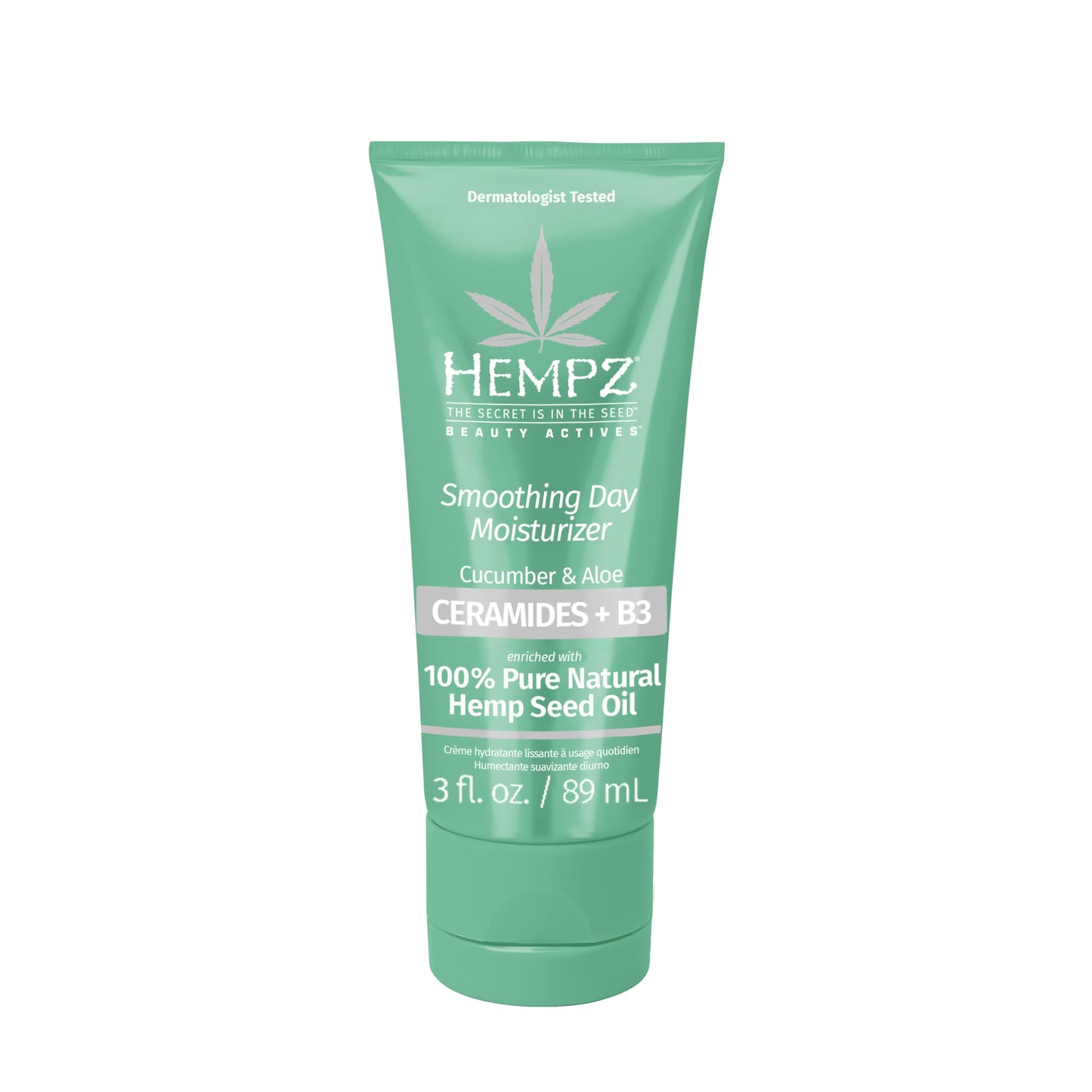 Hempz Cucumber & Aloe Smoothing Day Moisturizer - Hydrating Daily Cream Rich with Minerals, Vitamin C, & Hempseed Oil to Hydrate & Repair Extremely