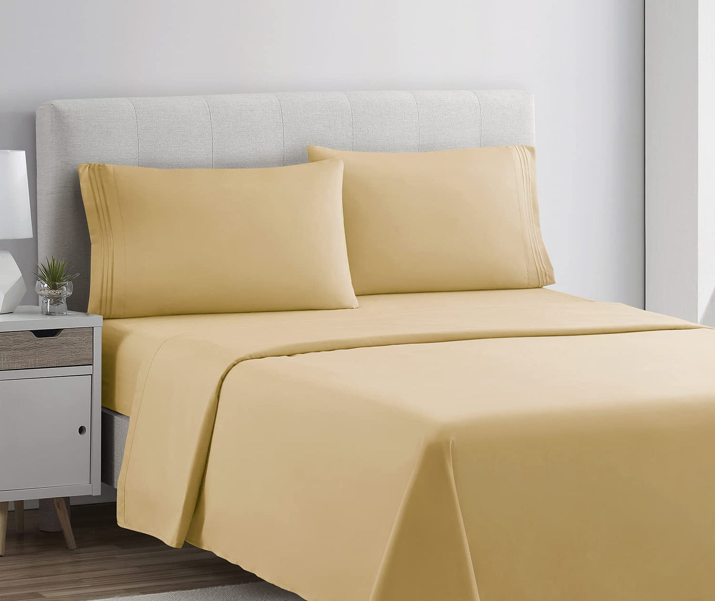 Clara Clark Bed Sheets, Premier 1800 Series 4 Piece Bed Sheet Set, Deep Pocket, Wrinkle, Fade, Stain Resistant, Luxury Soft Bedding Sheets &