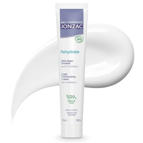 Eau Thermale Jonzac Rehydrate Organic Light Moisturzing Cream for Daily Use - Facial Cream Providing 24hr Hydration with Pure Hyaluronic Acid