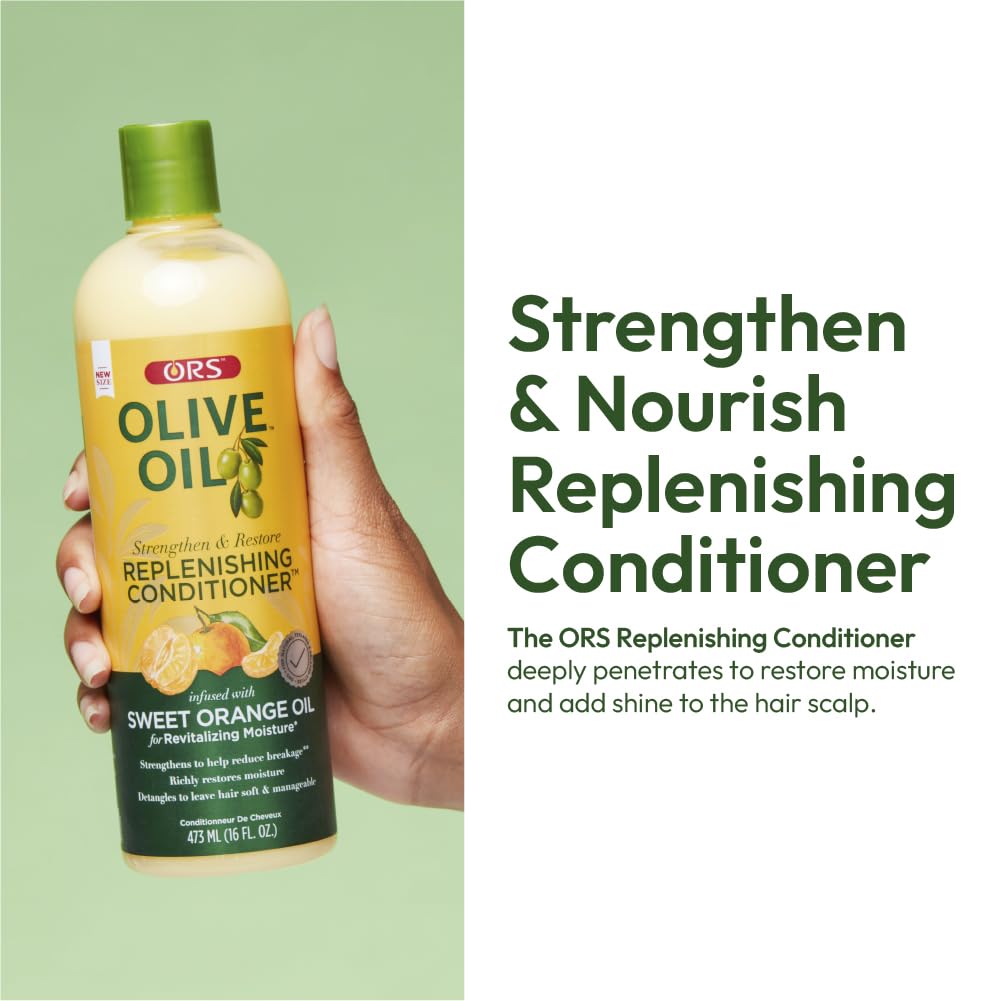 ORS Olive Oil Creamy Aloe Shampoo & Replenishing Conditioner with Orange & Aloe Vera 2 Piece Set