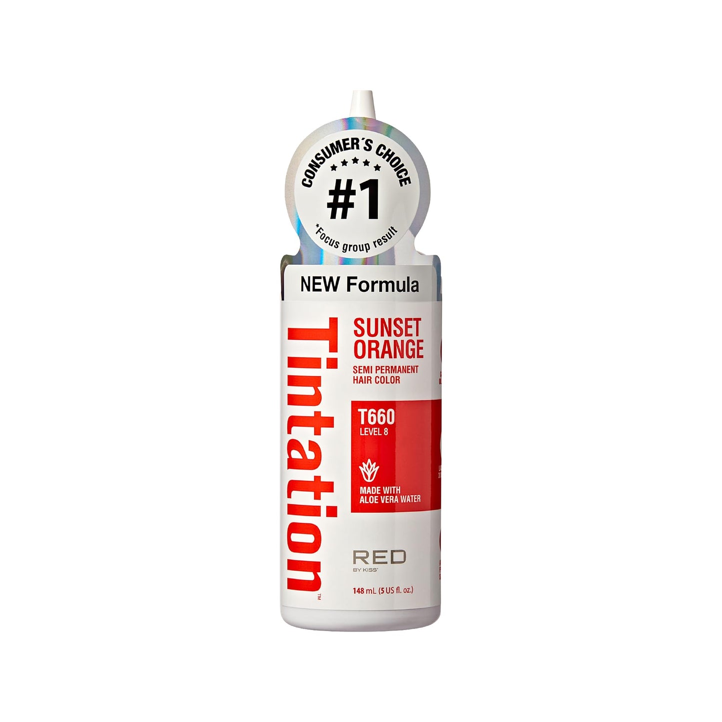 Red by Kiss Tintation Semi-Permanent Hair Color, Aloe Vera Water Based, Argan Oil, Olive Oil, Collagen & Keratin, Long-Lasting Color Dye (Sunset