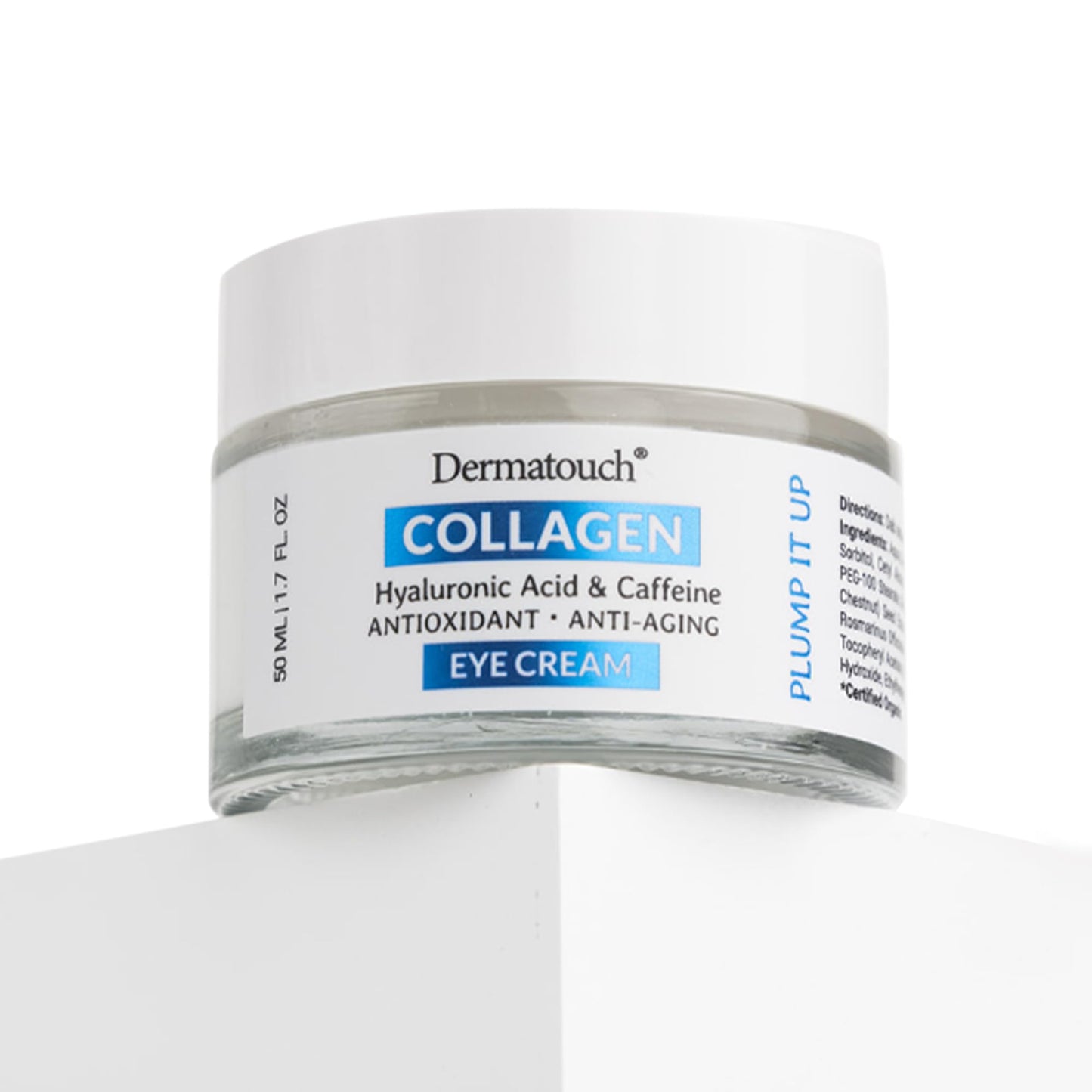 Dermatouch Collagen Eye Cream - Hyaluronic Acid and Caffeine Antioxidant Skin Treatment, Wrinkle Reducer, 1.6 Oz.