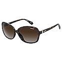 Polaroid Sunglasses Women's PLD 4098/S Polarized Oval Sunglasses, Dark Havana, 58mm, 15mm
