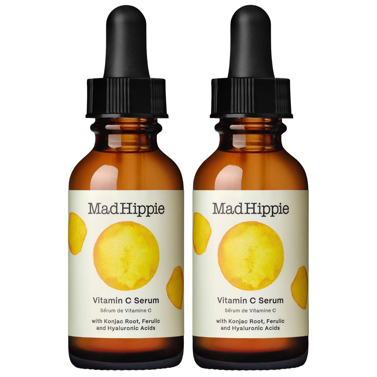 Mad Hippie Vitamin C Serum for Face 2-Pack - C + E + Ferulic Acid, Hyaluronic Acid, Stable Low-Irritation Formula, Brightening, 1.02 Fl Oz Ea
