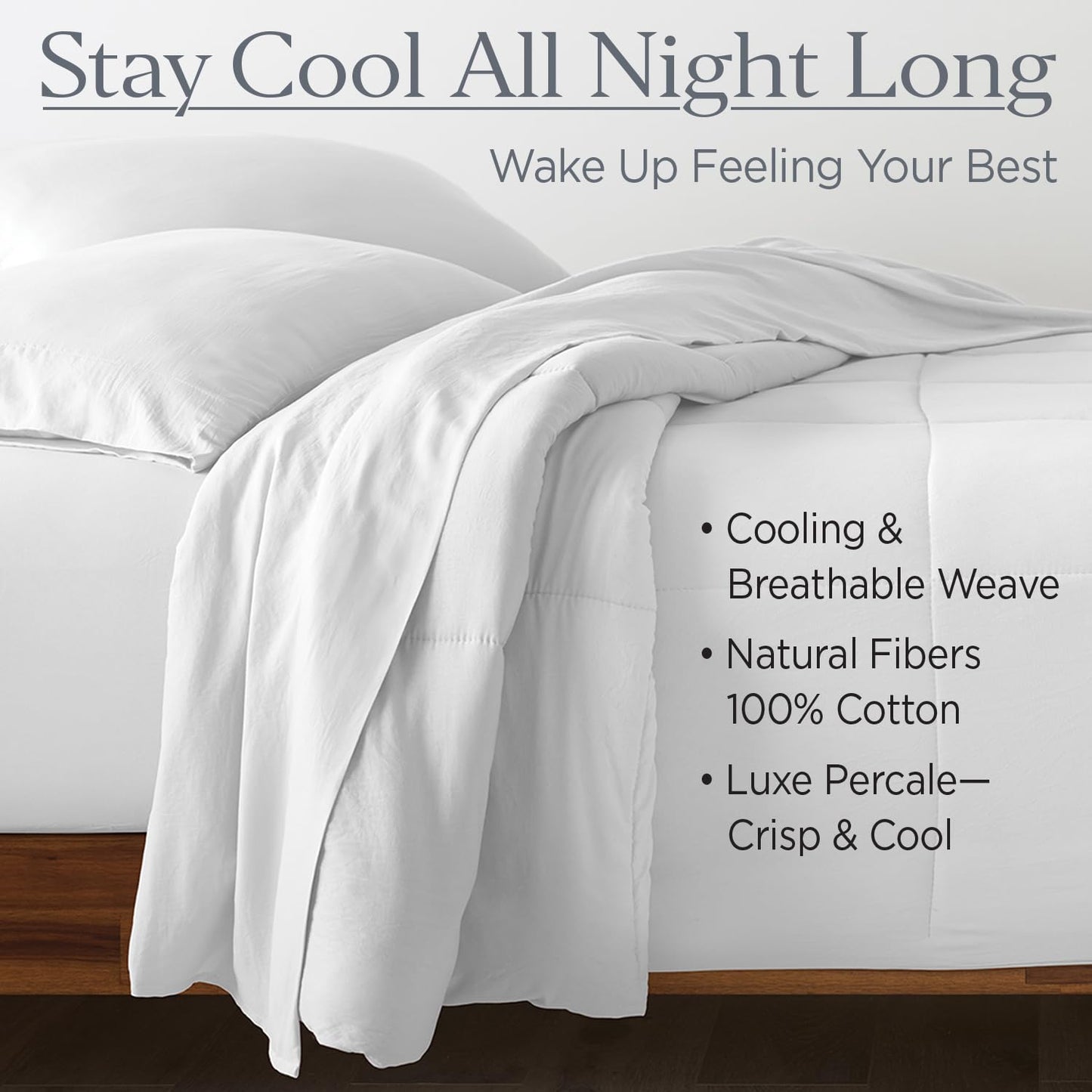 Ella Jayne Percale Sheets Queen (4 Pieces), Permium 100% Cotton Percale TC300, Hotel Luxury Collection, Deep Pockets and Cooling Percale Sheets