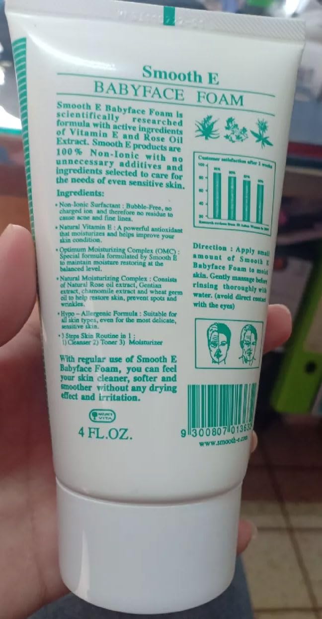 Smooth E Babyface Foam Non-ionic Facial Cleanser 4.0 Fl Oz