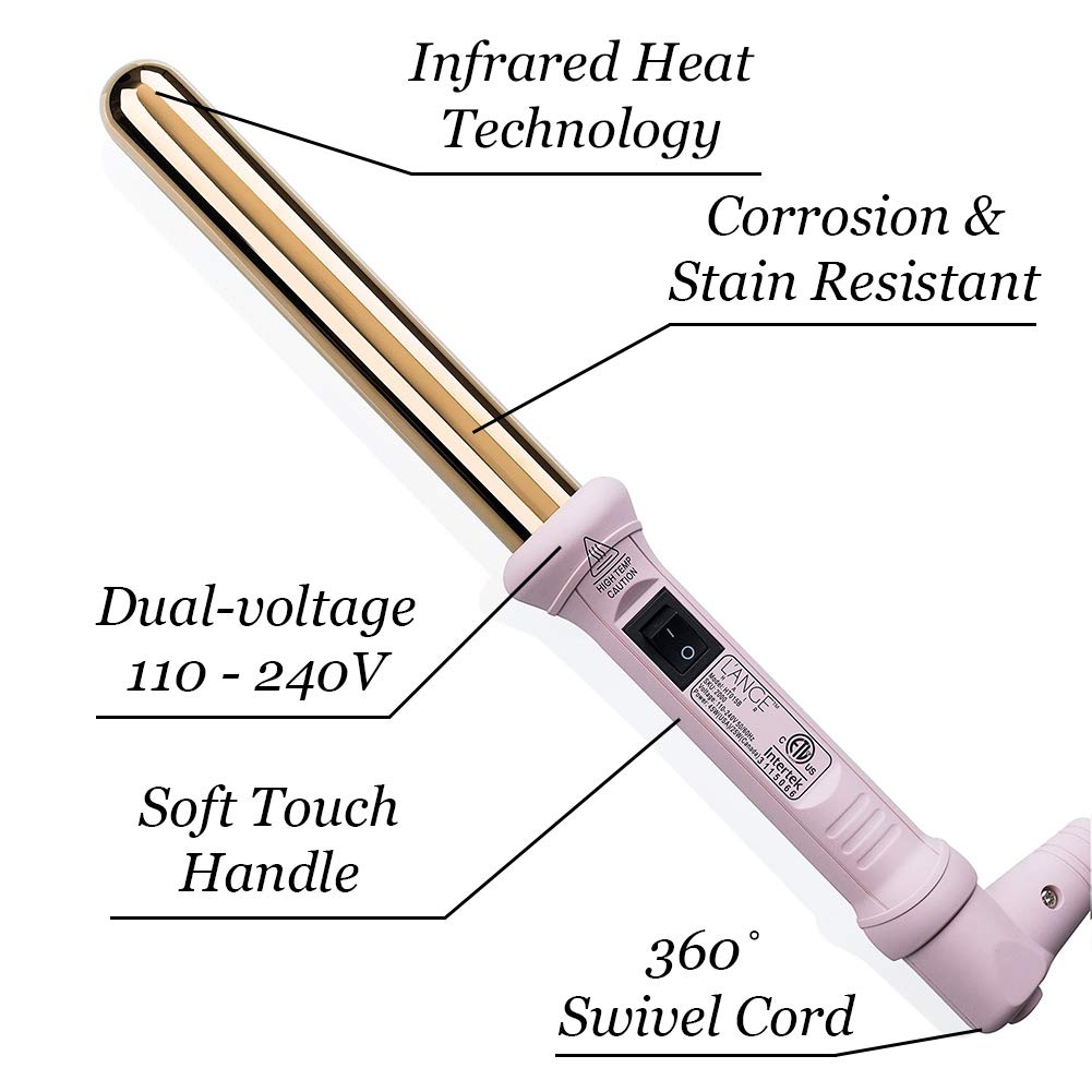 L'ANGE HAIR Ondulé 25MM Titanium Curling Wand | Professional Hot Tools Curling Iron 1 Inch | Salon Hair Styling Wands for Beach Waves | Best Hair