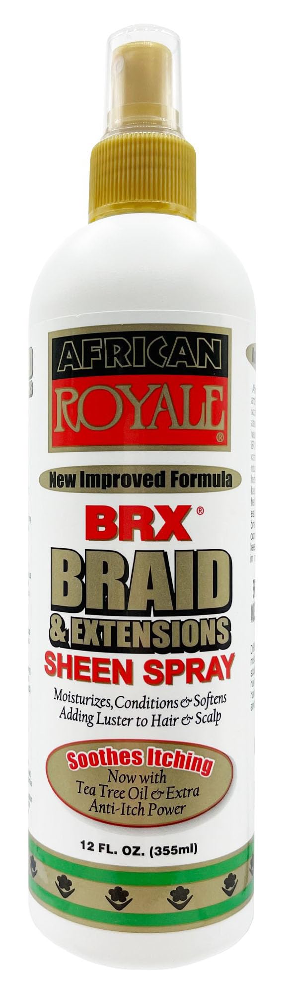 African Royale BRX Braid and Extensions Sheen Spray, 12 oz (Pack of 3)