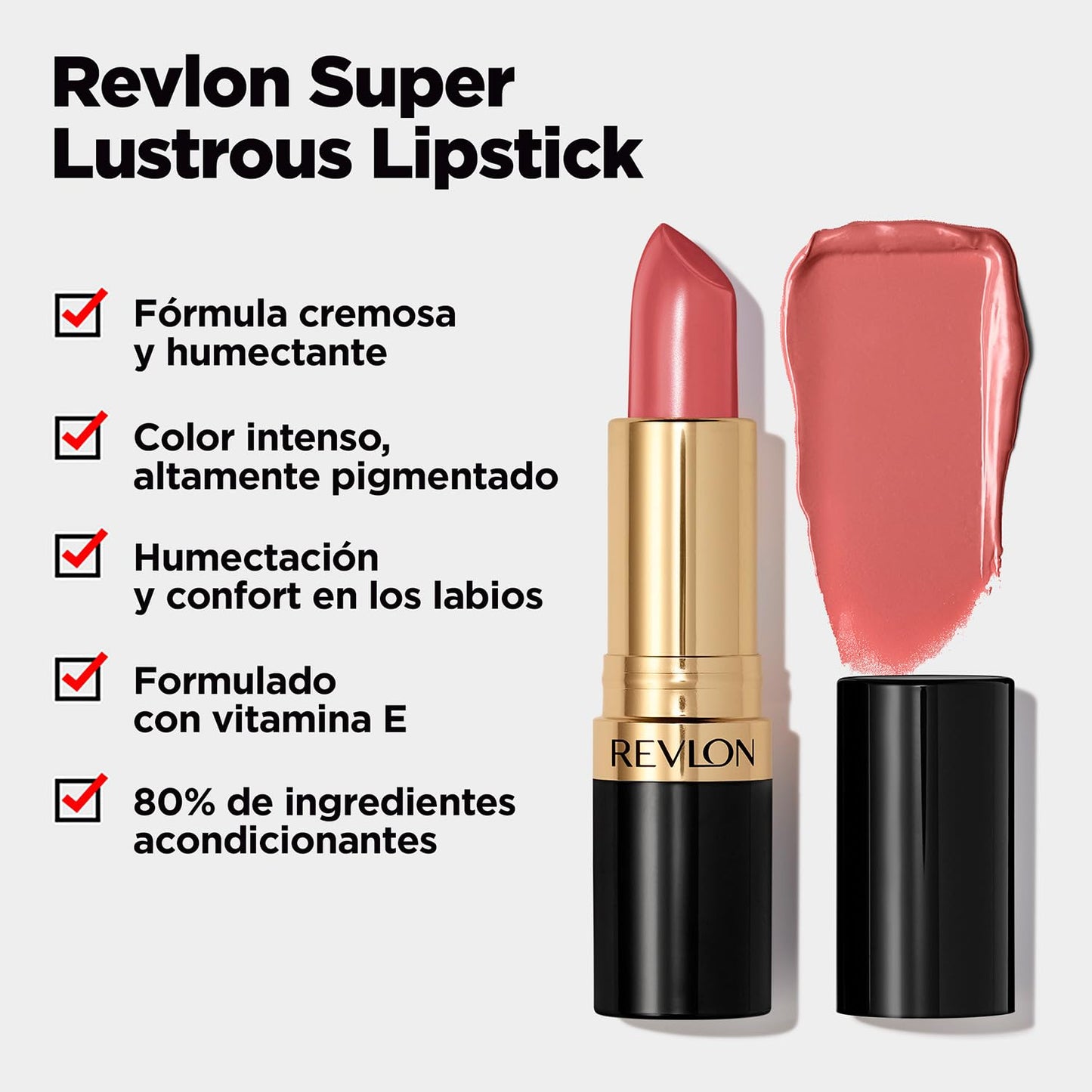 Revlon Super Lustrous Lipstick, Creamy Formula For Soft, Fuller-Looking Lips, Moisturized Feel, 807 Fire Peach, 0.15 oz