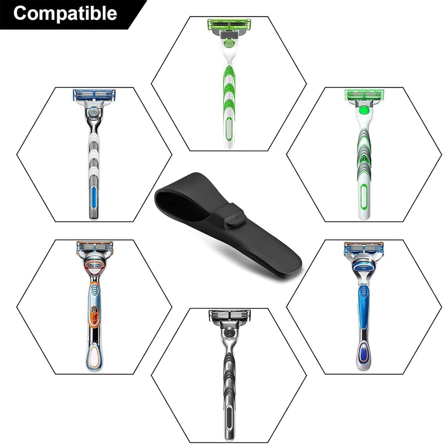 LinMei Silicone Razor Travel Case, Blue+Black, Compatible with Gillette, Parker, Merkur Razor (Black 2pcs) Beauty and Personal Care LinMei