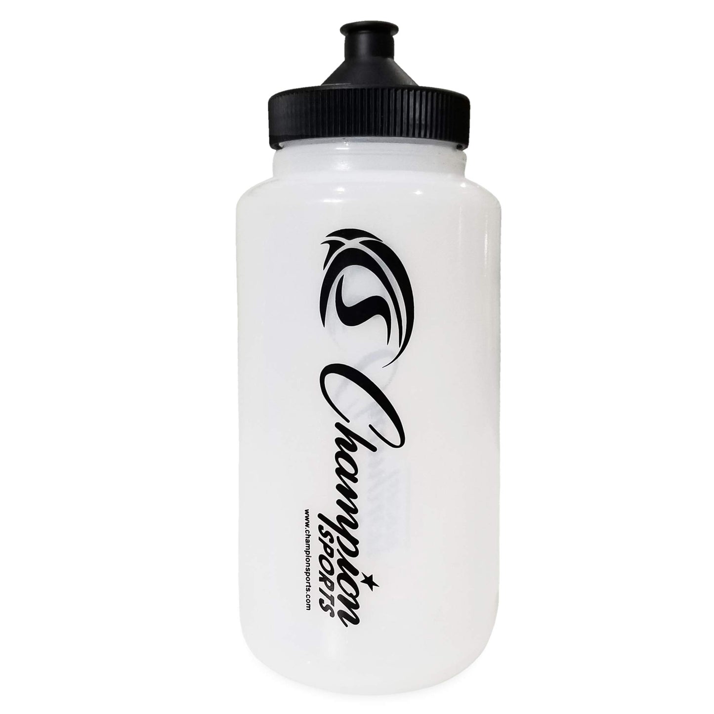 Champion Sports Plastic Water Bottle Set, Quart, Black