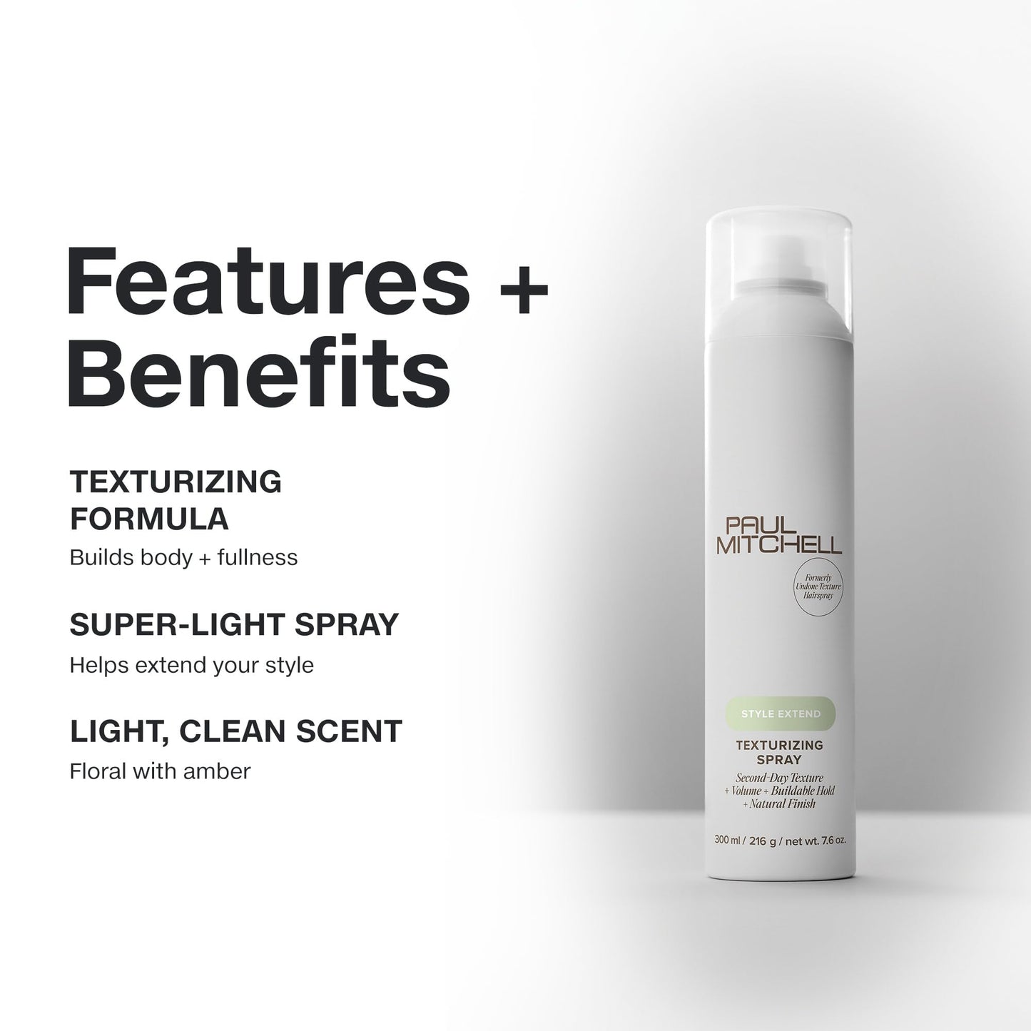 Paul Mitchell Texturizing Spray, Defines Texture + Builds Volume, For All Hair Types, 7.6 oz