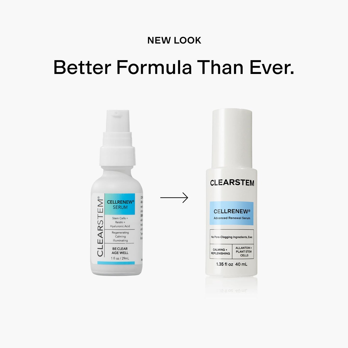 CLEARSTEM - CELLRENEW - Collagen Stem Cell Serum - Acne + Youthful Skin Face Serum - Hyaluronic Acid, Reishi, Aloe Vera - Facial Skin Care Products