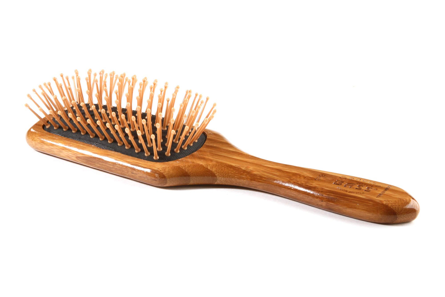 Bass Brushes | Style & Detangle Hair Brush | Professional Grade Nylon Pin | Pure Bamboo Handle | Small Paddle | Solid Finish | Mode SPB - DB, Assorted