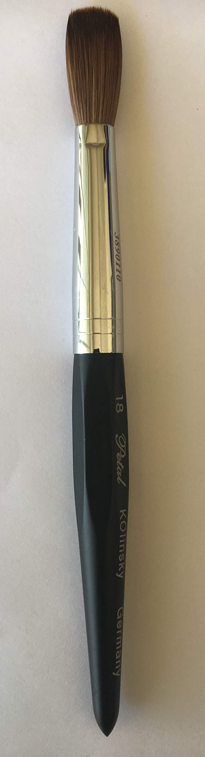 Six Angles - CRIMPED - Black Handle Petal 100% Kolinsky Acrylic Nail Brush (Crimped 18) Beauty & Personal Care Six Angles
