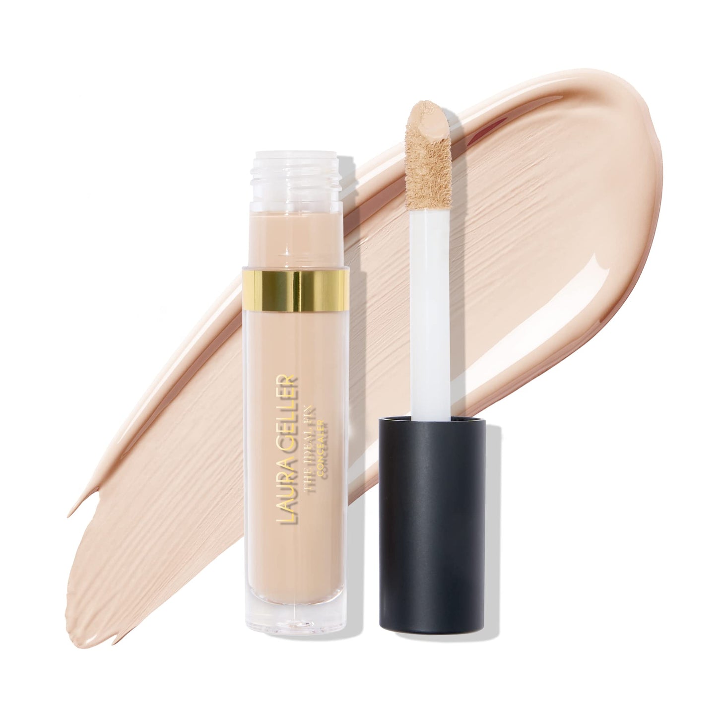 LAURA GELLER NEW YORK The Ideal Fix Concealer - Porcelain - Buildable Medium to Full Coverage Liquid Concealer - Covers Under Eye Dark Circles