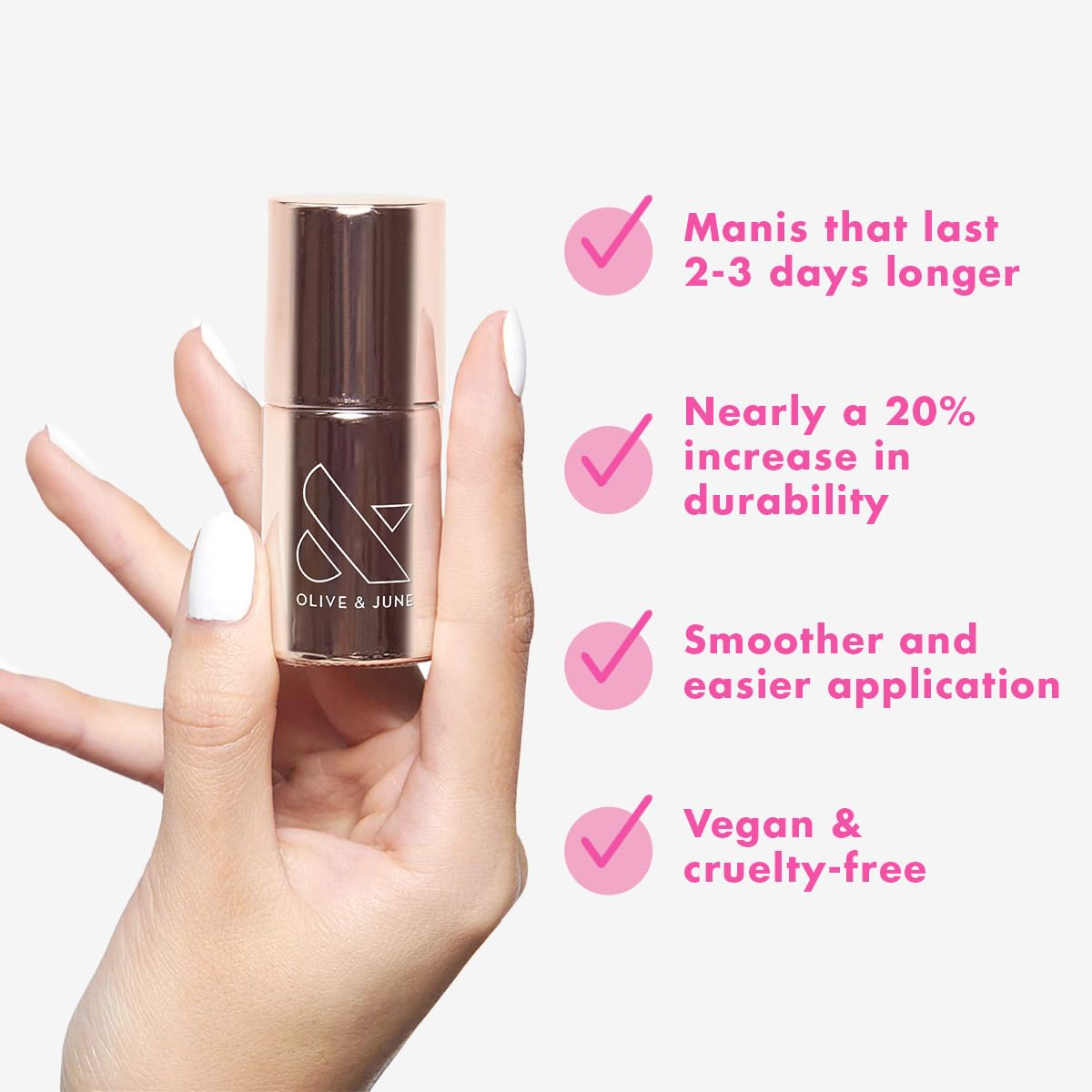 Olive & June Nail Primer | Increase Polish Wear Time by 2-3 Days | Smooths Application & Boosts Durability | 15-Free, Vegan, Cruelty-Free | Nail Prep Beauty & Personal Care Olive & June