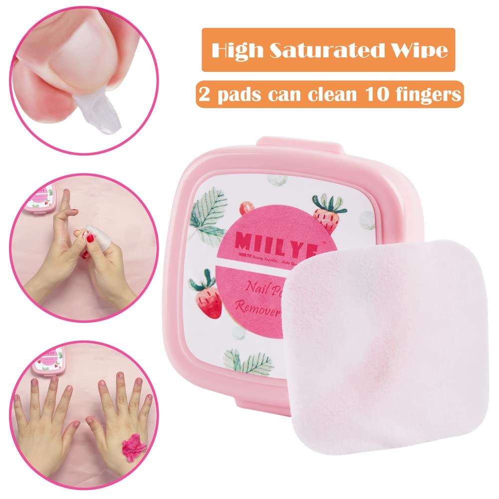 80PCS Nail Polish Remover Pads in Box, Easy to Carry | Instant Removal | Lint Free Nail Polish Wipes for Natural Air-Dried Water/Oil Based Nail Polish