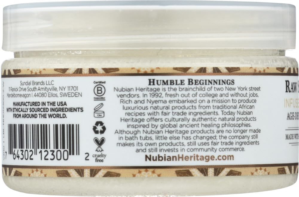 Nubian Heritage Raw Shea Butter Infused With Frankincense and Myrrh 4 Ounce (