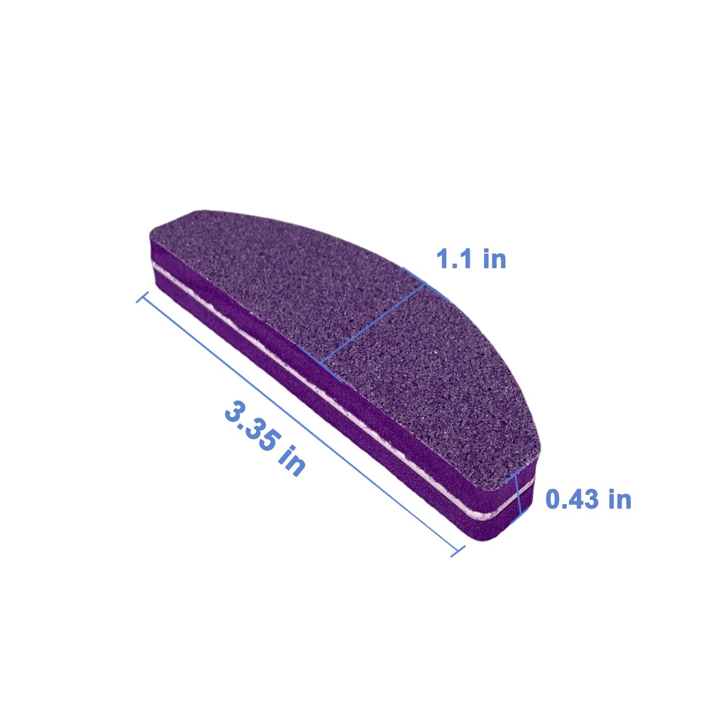 20 PCs Nail Buffers, Double Sided Nail Files Buffer Blocks 100/180 Grit Portable Washable Sanding Buffing File Arc Shape (Purple)