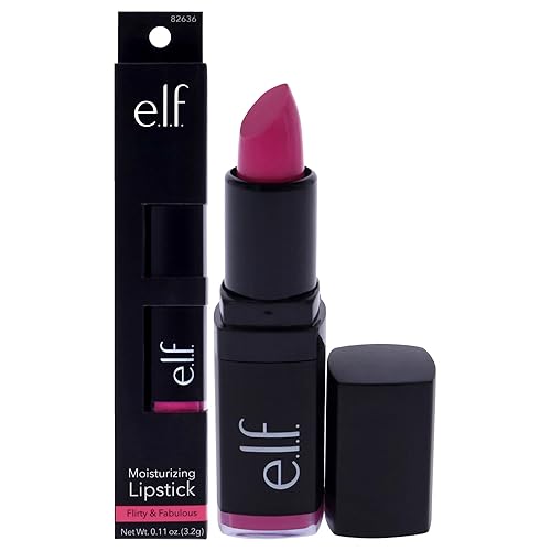 e.l.f. Cosmetics Moisturizing Lipstick, Provides Vibrant Color and Luminous Shine, Flirty and Fabulous