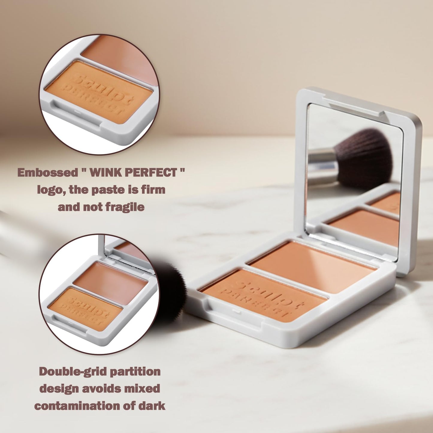 oz lab Sculpt Perfect Contour Bronzer Duo Palette - Matte Bronze Powder - Natural Sculpting & Warmth (01 SOFT SANDSTONE, Cream Contour: 0.09 oz / 2.5