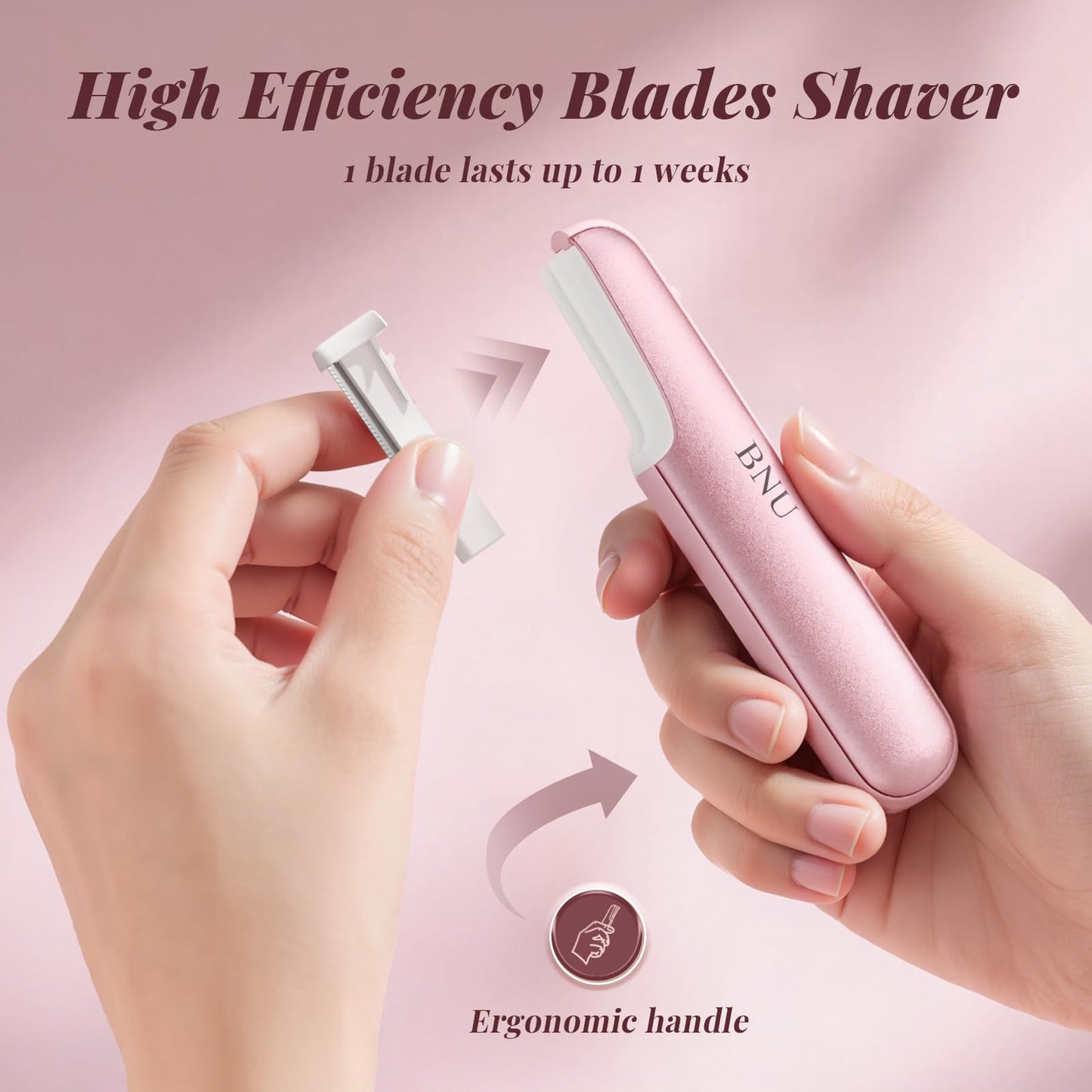 Dermaplane Razor for Women Face, BNU Facial Hair Remover for Anti-Aging, Rechargeable, LED Light, Sonic Edges, 3 Speeds, Ergonomic Handle Face Beauty and Personal Care BNU