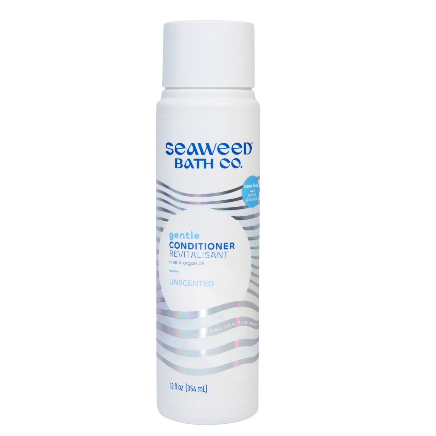 Seaweed Bath Co. Gentle Conditioner, Unscented, 12 Ounce, Sustainably Harvested Seaweed, Aloe, Argan Oil, for Sensitive Scalps