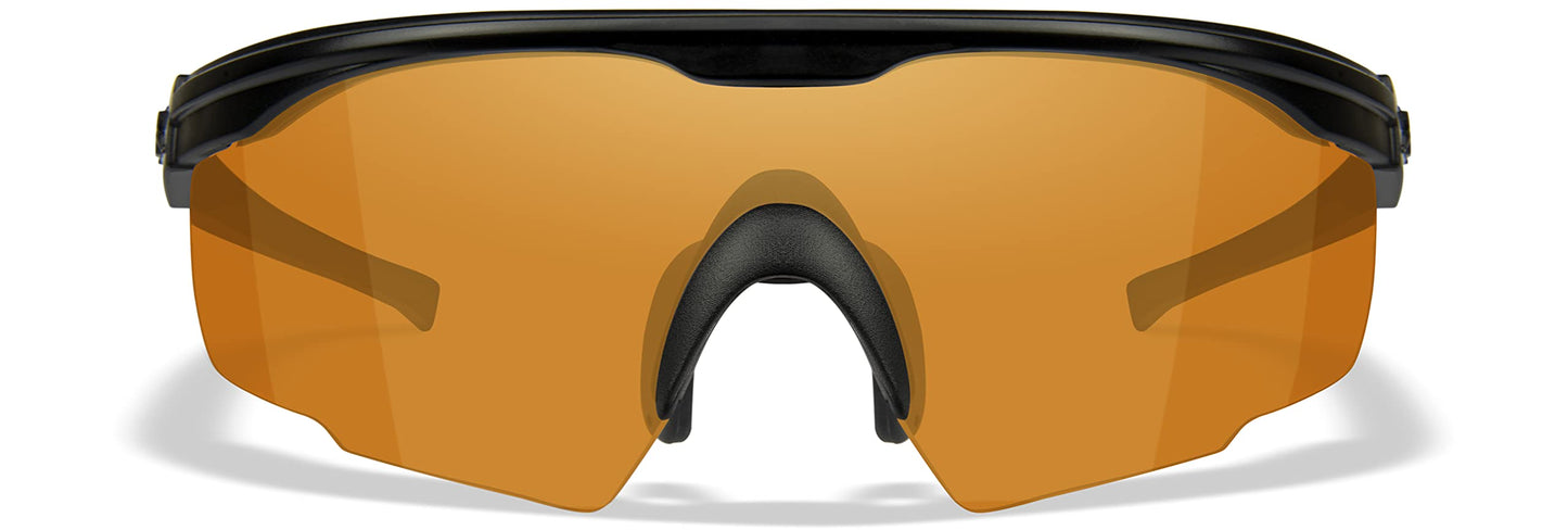 Wiley X PT-1 Changeable Lens Sunglasses with Rust Lens/Matte Black Frame