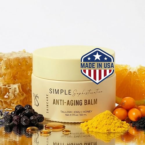 Simple Sophistication Tallow Emu Honey Balm | Nourishing Face & Body Moisturizer with Manuka Honey & Emu Oil, Non-Greasy Natural Skincare (Anti-Aging