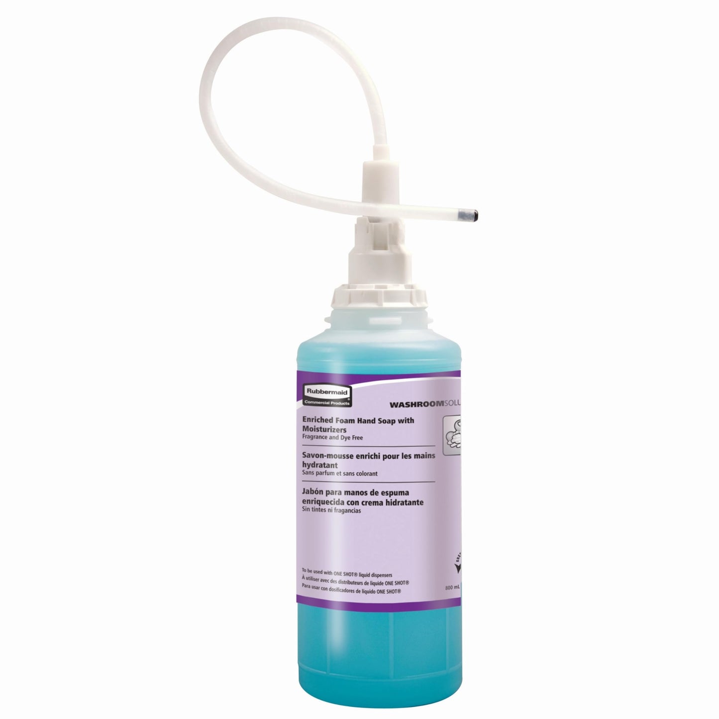 Rubbermaid Commercial Products OneShot Moisturizing Foam Hand Soap Refill, 800mL, Green Seal Certified, Compatible with RCP's Touchless OneShot Foam