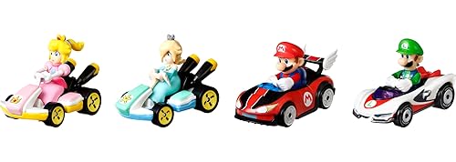 Hot Wheels Mario Kart Track Set & Toy Car, Piranha Plant Slide Playset with First-Appearance Yoshi Kart Vehicle & Gravity Launcher