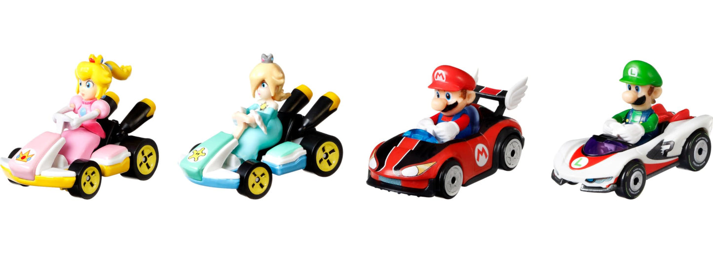 Hot Wheels Mario Kart Track Set & Toy Car, Piranha Plant Slide Playset with First-Appearance Yoshi Kart Vehicle & Gravity Launcher