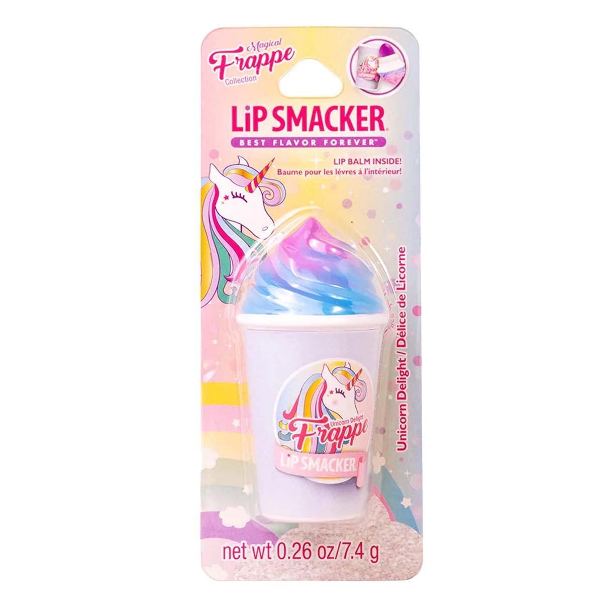 Lip Smacker Frappe Cup Lip Balm, Moisturizing, Soothing Fun Tasty Flavors - Unicorn