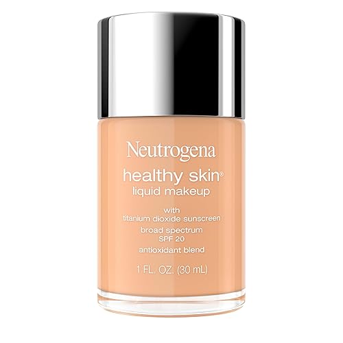 Neutrogena Healthy Skin Liquid Foundation Makeup Broad Spectrum SPF 20 Sunscreen, Medium Coverage, Vit B5, Antioxidants, All Day Wear, Tan 340W, 1 fl.